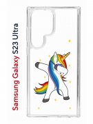Чехол-накладка Samsung Galaxy S23 Ultra Kruche Print Единорожка
