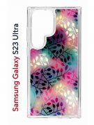 Чехол-накладка Samsung Galaxy S23 Ultra Kruche Print Цветные листья