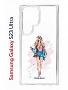 Чехол-накладка Samsung Galaxy S23 Ultra (638515) Kruche PRINT Fashion Girl