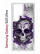 Чехол-накладка Samsung Galaxy S23 Ultra (638515) Kruche PRINT Sugar Skull
