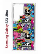 Чехол-накладка Samsung Galaxy S23 Ultra (638515) Kruche PRINT Monsters music