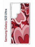 Чехол-накладка Samsung Galaxy S23 Ultra (638515) Kruche PRINT Сердечки