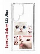 Чехол-накладка Samsung Galaxy S23 Ultra Kruche Print Коты