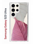 Чехол-накладка Samsung Galaxy S23 Ultra (638515) Kruche PRINT Pink and white