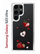 Чехол-накладка Samsung Galaxy S23 Ultra Kruche Print Ягодный микс
