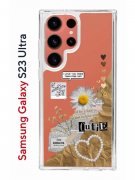 Чехол-накладка Samsung Galaxy S23 Ultra Kruche Print Крафтовые наклейки