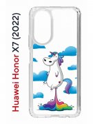 Чехол-накладка Huawei Honor X7 (2022) (638390) Kruche PRINT Flying Unicorn