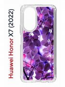 Чехол-накладка Huawei Honor X7 (2022) (638390) Kruche PRINT Purple leaves