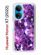 Чехол-накладка Huawei Honor X7 (2022) (638390) Kruche PRINT Purple leaves