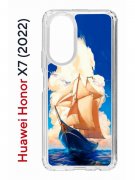 Чехол-накладка Huawei Honor X7 (2022) (638390) Kruche PRINT Парусник
