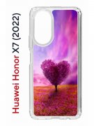 Чехол-накладка Huawei Honor X7 (2022) (638390) Kruche PRINT Pink heart