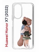 Чехол-накладка Huawei Honor X7 (2022) (638390) Kruche PRINT Девочка с мишкой