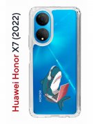 Чехол-накладка Huawei Honor X7 (2022) (638390) Kruche PRINT Акула