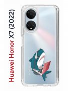 Чехол-накладка Huawei Honor X7 (2022) (638390) Kruche PRINT Акула