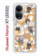 Чехол-накладка Huawei Honor X7 (2022) (638390) Kruche PRINT Котики