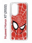 Чехол-накладка Huawei Honor X7 (2022) (638390) Kruche PRINT Человек-Паук красный