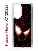 Чехол-накладка Huawei Honor X7 (2022) (638390) Kruche PRINT Человек-Паук черныи?