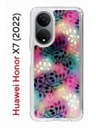 Чехол-накладка Huawei Honor X7 (2022) (638390) Kruche PRINT Цветные листья