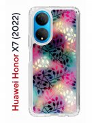 Чехол-накладка Huawei Honor X7 (2022) (638390) Kruche PRINT Цветные листья