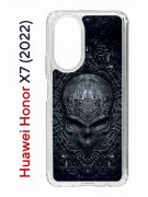 Чехол-накладка Huawei Honor X7 (2022) Kruche Print Череп техно