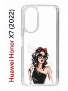 Чехол-накладка Huawei Honor X7 (2022) (638390) Kruche PRINT Фэшн леди