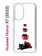 Чехол-накладка Huawei Honor X7 (2022) (638390) Kruche PRINT Котенок в чашке