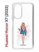Чехол-накладка Huawei Honor X7 (2022) (638390) Kruche PRINT Fashion Girl