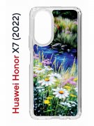 Чехол-накладка Huawei Honor X7 (2022) (638390) Kruche PRINT Ромашки у ручья