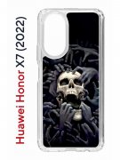 Чехол-накладка Huawei Honor X7 (2022) (638390) Kruche PRINT Skull Hands