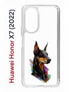Чехол-накладка Huawei Honor X7 (2022) (638390) Kruche PRINT Доберман