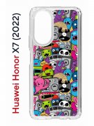Чехол-накладка Huawei Honor X7 (2022) (638390) Kruche PRINT Monsters music