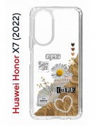 Чехол-накладка Huawei Honor X7 (2022) (638390) Kruche PRINT Крафтовые наклейки