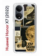 Чехол-накладка Huawei Honor X7 (2022) (638390) Kruche PRINT Стикеры Космос