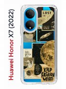 Чехол-накладка Huawei Honor X7 (2022) (638390) Kruche PRINT Стикеры Космос