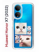 Чехол-накладка Huawei Honor X7 (2022) (638390) Kruche PRINT Коты