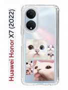 Чехол-накладка Huawei Honor X7 (2022) (638390) Kruche PRINT Коты