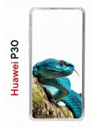 Чехол-накладка Huawei P30  (638392) Kruche PRINT Змея