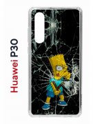 Чехол-накладка Huawei P30  (638392) Kruche PRINT Барт Симпсон