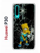 Чехол-накладка Huawei P30  (638392) Kruche PRINT Барт Симпсон