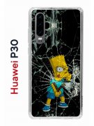 Чехол-накладка Huawei P30  (638392) Kruche PRINT Барт Симпсон