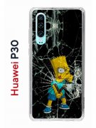 Чехол-накладка Huawei P30  (638392) Kruche PRINT Барт Симпсон