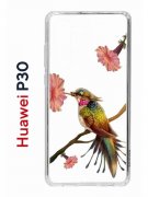 Чехол-накладка Huawei P30  (638392) Kruche PRINT Колибри