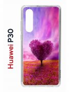 Чехол-накладка Huawei P30  (638392) Kruche PRINT Pink heart