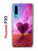 Чехол-накладка Huawei P30  (638392) Kruche PRINT Pink heart