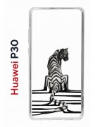 Чехол-накладка Huawei P30  (638392) Kruche PRINT Tiger