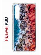 Чехол-накладка Huawei P30  (638392) Kruche PRINT Морской берег