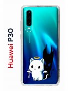 Чехол-накладка Huawei P30  (638392) Kruche PRINT Angel Demon