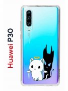 Чехол-накладка Huawei P30  (638392) Kruche PRINT Angel Demon