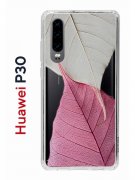 Чехол-накладка Huawei P30  (638392) Kruche PRINT Pink and white