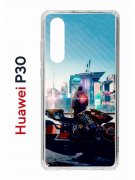 Чехол-накладка Huawei P30  (638392) Kruche PRINT Киберпанк